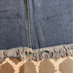 POL Blue Denim Mini Skirt distressed w lined plaid patches casual denim summer Photo 9