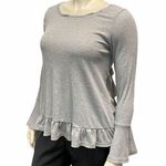 Umgee Small Long Sleeve Peplum Lace Ruffle Back Blouse Bell Sleeve Top Blouse Photo 4