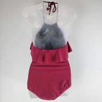 Shoshanna NEW Swimwear Syrah Ruffle Halter 1 Piece Red Size 4 Photo 5