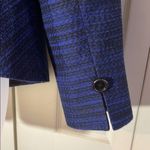Mary Kay Single Button Cropped Tweed Blue and Black Blazer 10P Photo 12