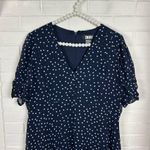 DKNY Navy White Polka Dot Midi Dress Size 14 Photo 2