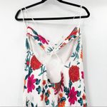 Haney Goldie Floral Silk Slip Midi Dress White Criss Cross Back 12 Photo 6