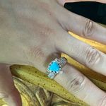 Sleeping Beauty Turquoise Sterling Silver Victorian Style Ring Size 9 Photo 3