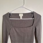 H&M Square-Neck Crop Top Brown Gray M Photo 1