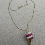 Simone I. Smith Sterling Pink Clear Crystal Ice Cream Cone Pendant Necklace $900 Photo 5