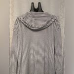 Daily Ritual Stripe Open Front Cardigan Hoodie LS M Oversized White Size M Photo 3