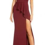 Katie May NWT  Bordeaux Hit The Mark Off The Shoulder Gown Long Maxi Dress sz XS Photo 0