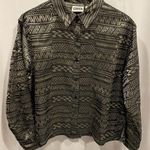 Chico's Fab Chico’s design black gray/silver zig zag silk blouse Photo 0