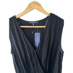 One Clothing  Black Faux Wrap Lightweight Romper Women's Small New Pockets!! Photo 2