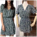 Zadig & Voltaire Wrap Dress Green Betty Mousseline Floral Puff Sz Small / Medium Photo 0