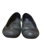 Crocs Womens Gianna Alice Ballet Flats 8 Black Shiny Cap Toe Slip On Comfort Photo 1