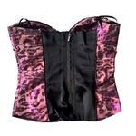 Bebe CORSET PINK PURPLE BLACK CROP TOP S Photo 2