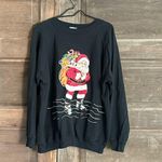 Hanes Vintage Santa Claus Christmas Her Way Womens Sz X Large Black Sweatshirt Photo 0