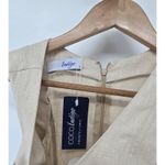 Coco Indigo The Diana Linen Dress Sleeveless Fringe Hem Beige Womens Size Large Tan Photo 1