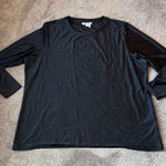 DKNY  Black Rhinestone Long Sleeve Top SIZE 2X Photo 0