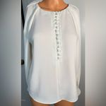 Sézane  White Long Sleeve Blouse with Covered Buttons size 34 Photo 1