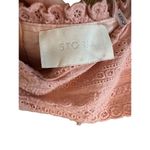 Storia Crop Top Women’s Peach Pink Eyelet Spaghetti Strap Off Shoulder Sz M Photo 2