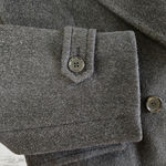 Vintage 80s Dark Gray Double Breasted Wool Cashmere Velvet Collar Coat Size 14 Photo 4