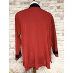 Misook Exclusively  Cardigan 3X Red Black Color Block Acrylic Knit Sweater Photo 2