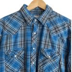 Wrangler Vintage  Mens Shirt Flannel Plaid Pearl Snap Cowboy Western‎ Rodeo Ranch Photo 8