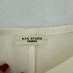 Max Studio London Knit Tunic Top Ivory Long Sleeve Tie Cuff Boat Neck Large‎ Photo 1