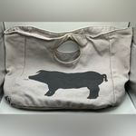 A Rare Vintage Fluf Organic Cotton Washable Pig Oink Lunch Bag Gray Photo 1