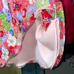 Y2K Silk Floral Slip Skirt Women Size 14 Vintage Cottagecore Boho Floral pleated Red Photo 4