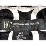 INC International Concepts 4P Silk Sequin Trim Halter Blouse Black White Circles Photo 6