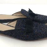 Ann Taylor Elsie blue multi tweed bow mule sandals Photo 2