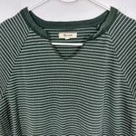 Madewell  Splitneck Raglan-Sleeve Striped Henley V Neck Short Sleeve Shirt Green Photo 3