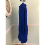 Silk Dress Morton Myles Electric Blue V Neck Sequin Lined sz 12 Long Sleeve Photo 2