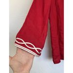 Talbots 100% Linen Tunic Shirt Popover Red Womens Size Medium Resort Beach Photo 2