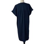 Style & Co  Large Shirt Dress Dolman Sleeve Stretch Tie Keyhole Neck Navy Blue Photo 3