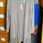 Chico's NWT Chico’s Long Pleated Cardigan Taos Taupe Size 8 Medium (1) Photo 0