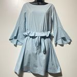 Altuzarra Powder Blue Flounce Ruffle Peplum Dress Size 38 Medium 8 Photo 0