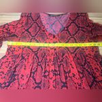 ZARA  Amy Dress Red Snakeskin Print Oversized Mini Dress Size Small Long Sleeves Photo 8