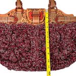 Salvatore Ferragamo Laser-Cut Leather and Crochet Bag in Original Wine Photo 12