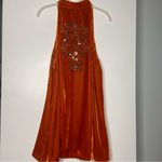 Free People  Jills Sequin Swing Halter Dress Orange XSmall Photo 3