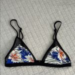 Rip Curl Vtg black white tropical floral triangle swim bikini top small​ Photo 1