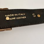Linea Pelle by Mina Black Leather Belt with Gold Accents Photo 9
