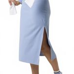 American Eagle AE OFFLINE By Aerie Real Me XTRA Ribbed Midi Skirt Monaco Blue Photo 0