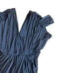 Pia Gladys Perey Dionne Dress Stretch Grey Gathered High Slit Fitted Size Large Gray Photo 7