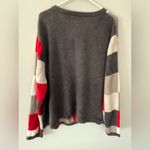 VTG Sheep Cardigan Sweater 3D Puffy Colorblock Gray Red Lamb Boho Size XL 2XL Photo 3