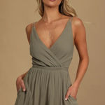 Lulus  Olive Green Strappy Romper Photo 0