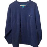 Big Dogs Pullover Fleece V Neck Blue Embroidered Sporty Warm Casual Lounge L Photo 0