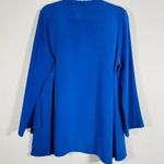 Emmelle Blue Silk Braided Neck Tie Cape Jacket Med Photo 11