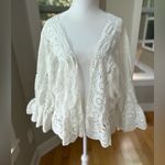 MARC BOUWER White Lace Boho Flare Sleeve Cardigan Jacket Top Size XL Photo 12