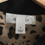 Dress Barn Leopard Animal Print Sheer V Neck Blouse Top Rolled Tab Sleeves Size S Photo 1