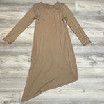 NWT 24seven Comfort Apparel Tan High Low Long Sleeve Round Neck Dress Size Small Photo 4