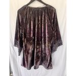 Style & Co Velvet Burnout Top 1X Crushed Lace Flare Sleeve Fairy Grunge Whimsy Purple Photo 4